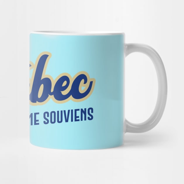 Quebec Je me souviens Canada Classic Athletic Script Blue by TGKelly